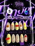 🍒💛 SWEET CHERRY TART #162– Small Lemon, Nude & Cherry Press-On Nails