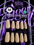✨🤍 BARELY BLING #103 – Medium Nude Shimmer Press-On Nails 🤍✨