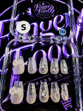 🤍💎 DIAMOND DREAM #104 – Small Silver Glitter & Crystal Press-On Nails 💎🤍