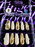 🤍✨ GILDED PEARL#108 – Small Ivory, Gold & Pearl Press-On Nails ✨🤍