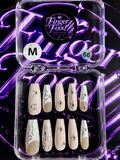 ✨ Silver Starlight-#66✨ — Medium Nude & Silver Press-on Nails