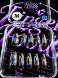 💎🖤 MIDNIGHT DIAMONDS#68 – Medium Black Crystal Press-On Nails 🖤💎
