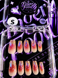 🌅✨ SUNSET SPARKLE #109 – Small Pink Ombré & Holographic Press-On Nails ✨🌅