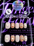 🤍🦋 SWEETHEART BOWS #115 – Large Nude & Pearl Heart Press-On Nails