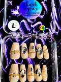 💎✨ GILDED GLAM #128 – Large Nude & Crystal Press-On Nails