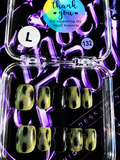 🖤💚 WILD OLIVE #132– Large Black & Green Press-On Nails
