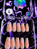 🌅✨ BLUSH AURORA  #135 – Large Pink Iridescent Press-On Nails