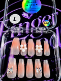 🌸🦋 BLUSH BUTTERFLY #136 – Large Pink Ombré Press-On Nails