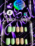 🌼💚 MINT DAISY #138– Small Green Floral Press-On Nails