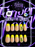 💛💚 LEMON LIME GLAM #141 – Medium Nude & Neon Yellow Press-On Nails