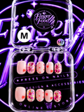 💕✨ LOVE CONFETTI #147– Medium Pink Heart & Glitter Press-On Nails