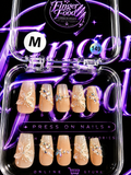 🎀💎 BUTTERFLY KISSES #149 – Medium Nude & Pearl Crystal Press-On Nails