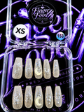 💎 Moonlit Silver #153 – XS Holographic Crystal Press-On Nails