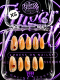 🍯✨ HONEY GLOW #155 – Extra Small Amber & Crystal Press-On Nails