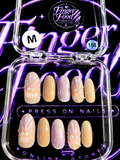 🤍✨ PEARL SHELL #158 – Medium Nude, Lilac & Pearl Press-On Nails