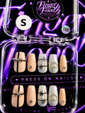 🎀💎 GIFT WRAPPED GLAM #166 – Small Nude, Pearl & Black Bow Press-On Nails