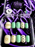 🌿🤍 MINT CONDITION # 29 – Large Mint, Ivory & Pearl Press-On Nails 🤍🌿