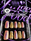 ✨💛 GOLDEN GLOW#46 – Medium Rose Gold & Metallic Press-On Nails 💛✨