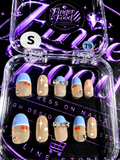 🍒💙 CHERRY SKIES #79– Small Blue French Tip & Rhinestone Press-On Nails 💙🍒