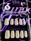 🤍✨ PEARL GLOW #96 – Small Iridescent Pearl Press-On Nails ✨🤍