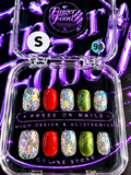 🌼✨ GARDEN PARTY #98 – Small Daisy, Glitter & Colorful Press-On Nails ✨🌼